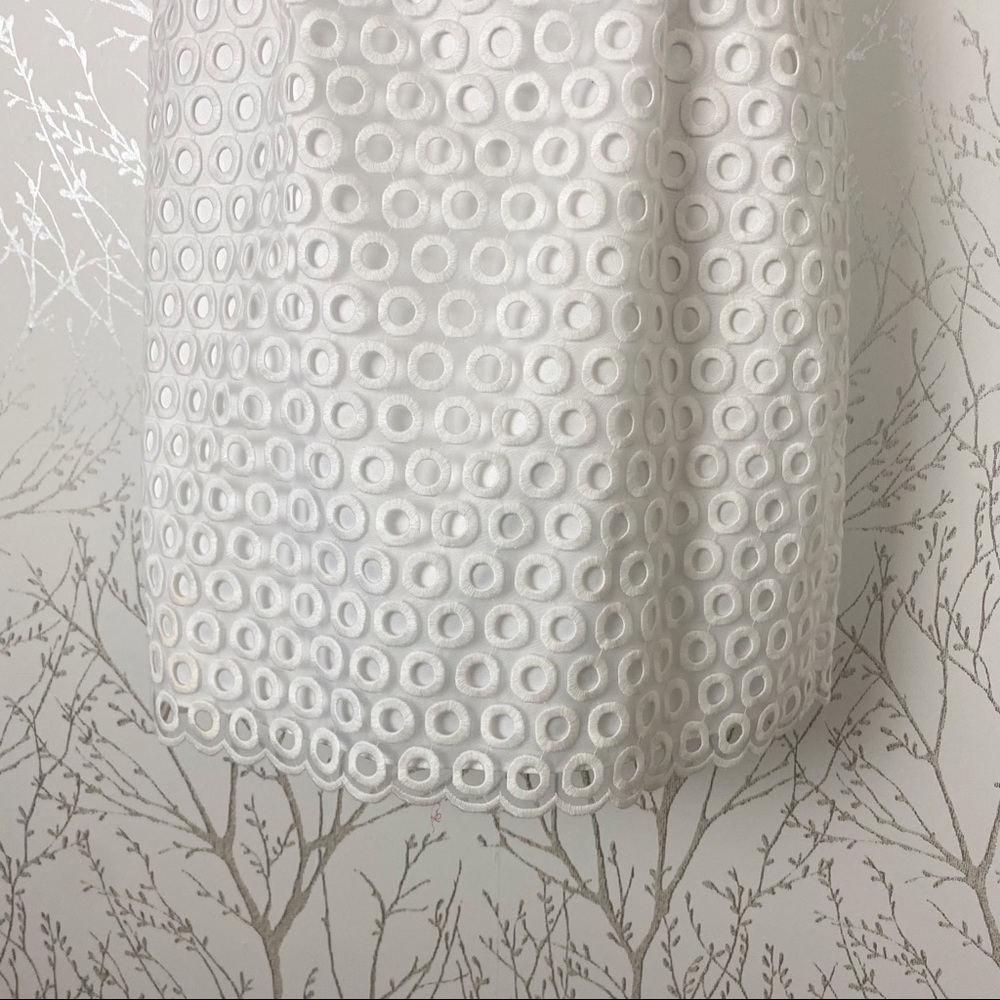 LILY PULITZER One Shoulder White Eyelet Sheath Dress 2 Cocktail Wedding Crochet - Picture 9 of 13